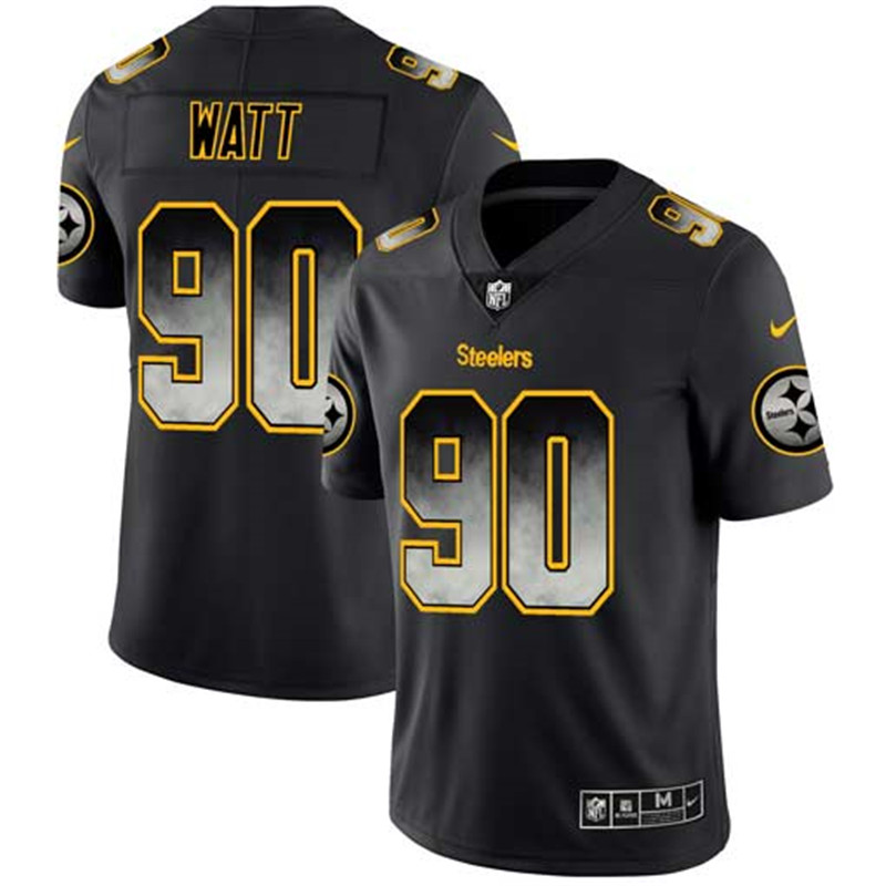 Nike Steelers 90 T.J. Watt Black Arch Smoke Vapor Untouchable Limited Jersey