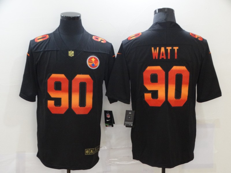 Nike Steelers 90 T.J. Watt Black Colorful Fashion Limited Jersey