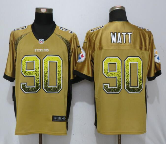  Steelers 90 T.J. Watt Gold Drift Fashion Elite Jersey