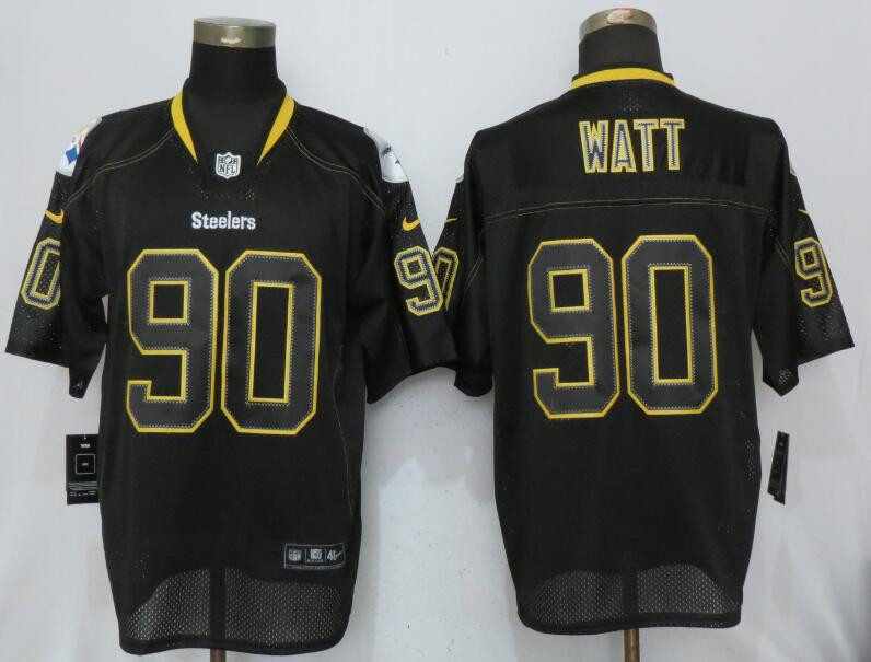  Steelers 90 T.J. Watt Lights Out Black Elite Jersey