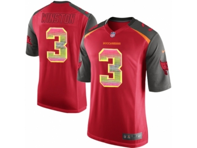  Tampa Bay Buccaneers 3 Jameis Winston Limited Red Strobe NFL Jersey