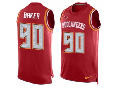  Tampa Bay Buccaneers 90 Chris Baker Limited Red Player Name Number Tank Top NFL Jersey