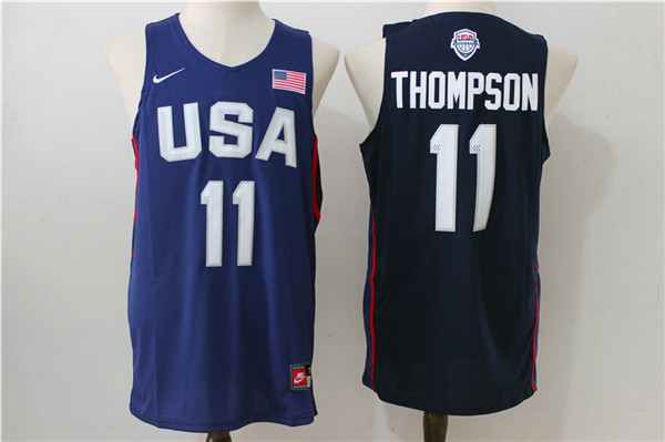  Team USA 11 Klay Thompson Navy Blue 2016 Dream Team Stitched NBA Jersey