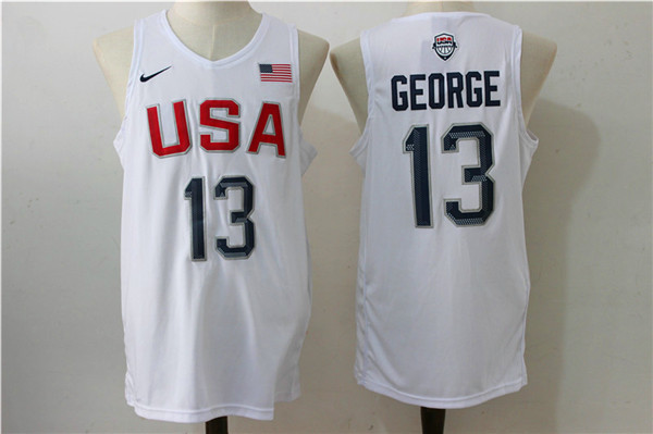  Team USA 13 Paul George White 2016 Dream Team Stitched NBA Jersey