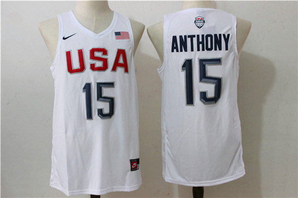  Team USA 15 Carmelo Anthony White 2016 Dream Team Stitched NBA Jersey
