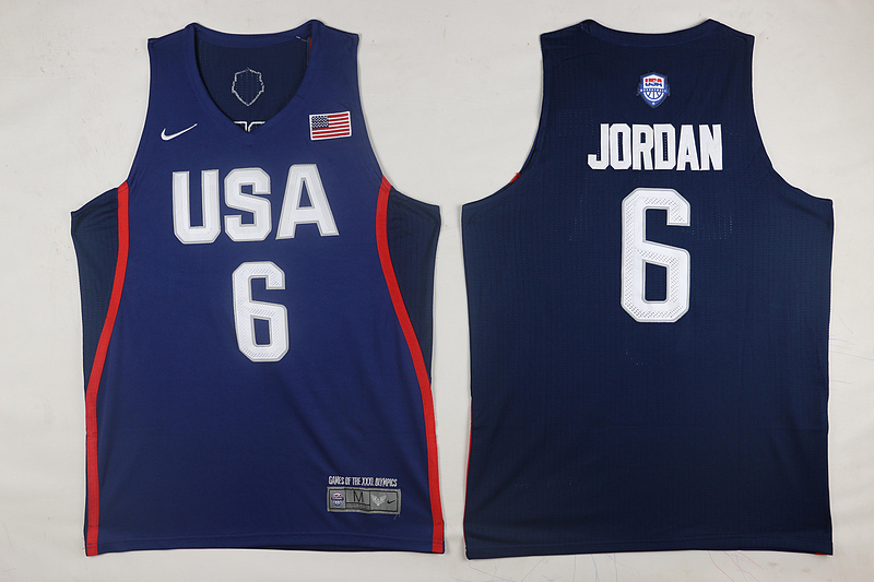  Team USA 6 DeAndre Jordan Navy Blue 2016 Dream Team Stitched NBA Jersey