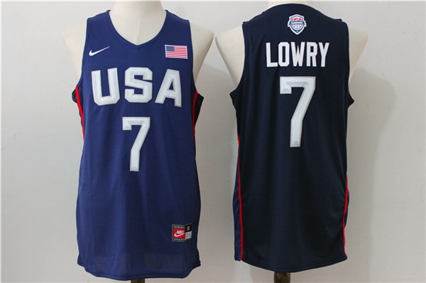  Team USA 7 Kyle Lowry Navy Blue 2016 Dream Team Stitched NBA Jersey
