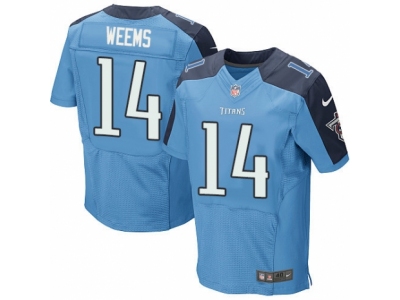  Tennessee Titans 14 Eric Weems Elite Light Blue Team Color NFL Jersey