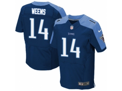  Tennessee Titans 14 Eric Weems Elite Navy Blue Alternate NFL Jersey