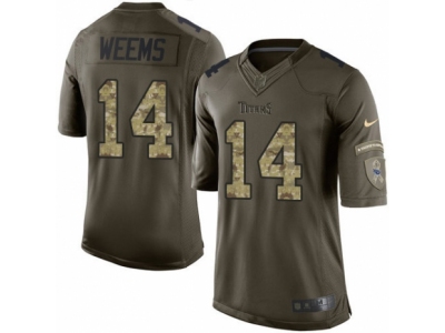  Tennessee Titans 14 Eric Weems Limited Green Salute to Service NFL Jersey