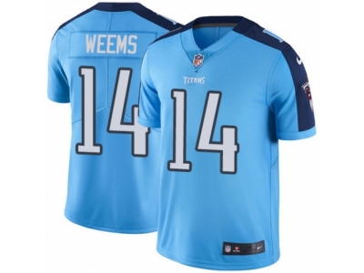  Tennessee Titans 14 Eric Weems Limited Light Blue Rush NFL Jersey