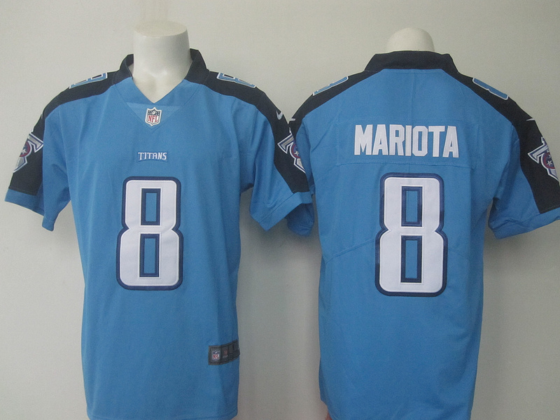  Tennessee Titans 8 Marcus Mariota  Light Blue Color Rush Limited Jersey