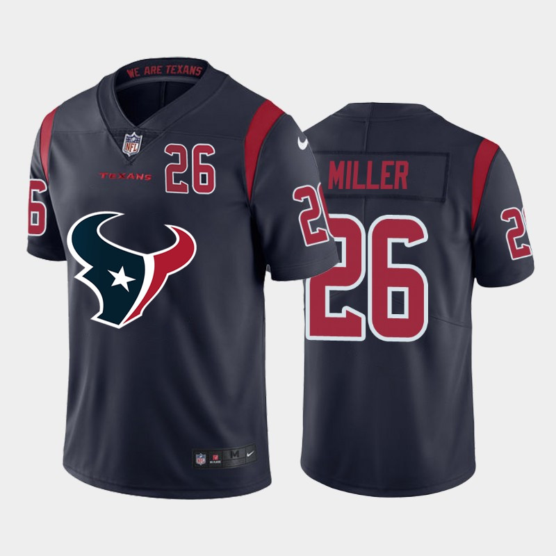Nike Texans 26 Lamar Miller Navy Team Big Logo Number Color Rush Limited Jersey