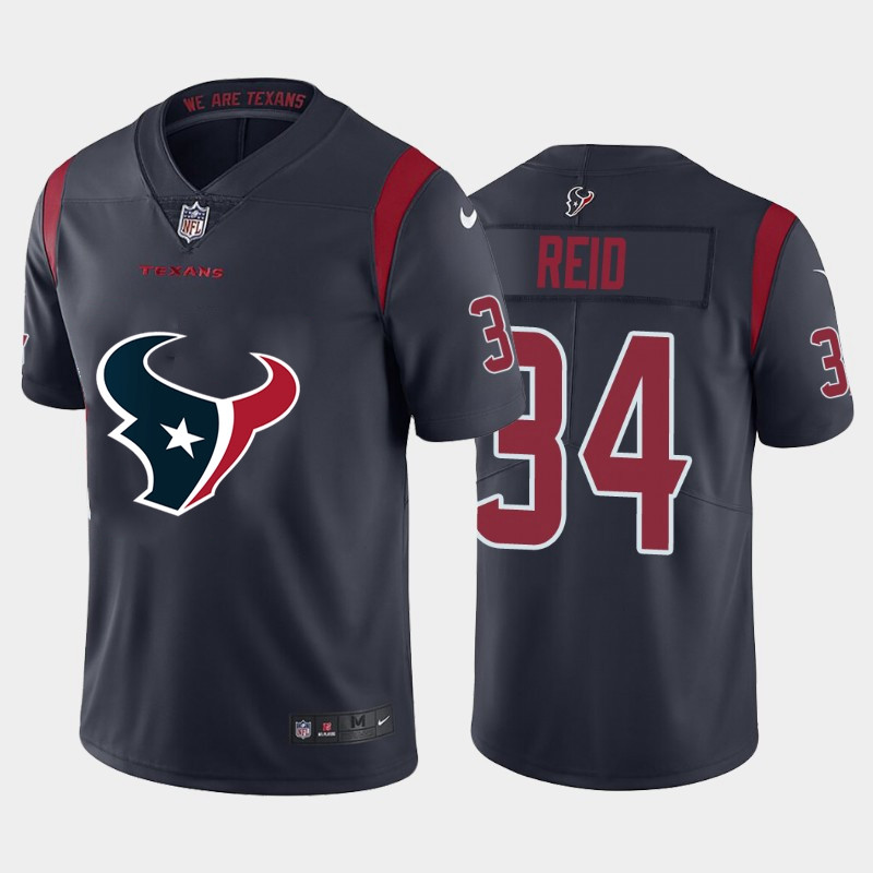 Nike Texans 34 John Reid Navy Team Big Logo Color Rush Limited Jersey