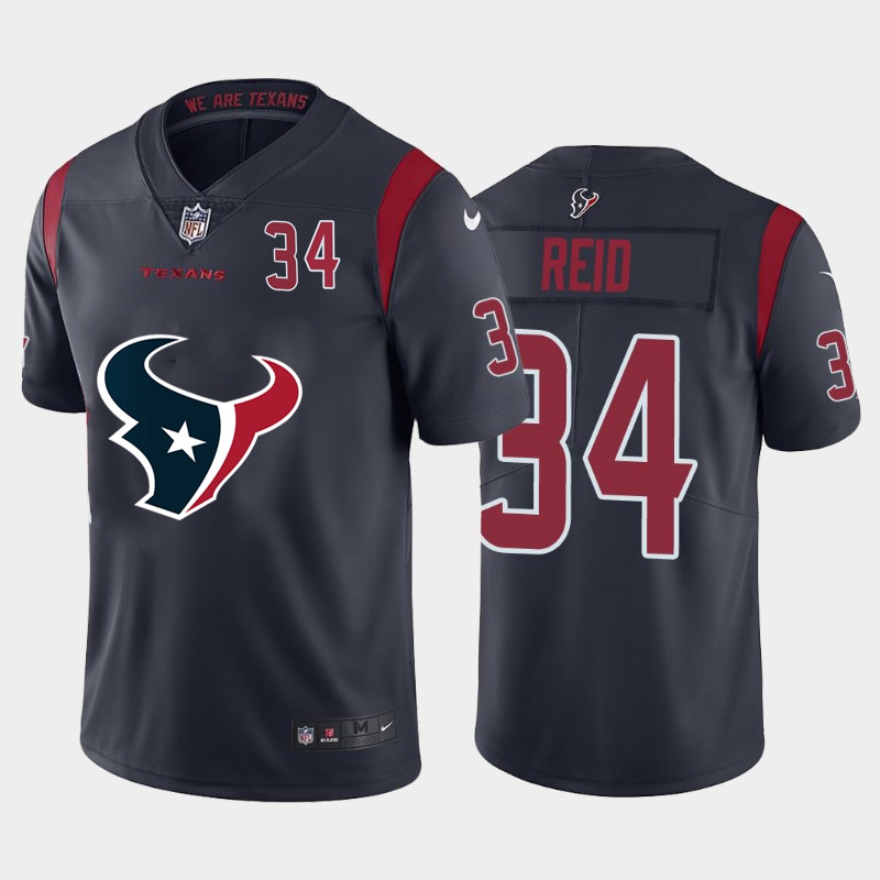 Nike Texans 34 John Reid Navy Team Big Logo Number Color Rush Limited Jersey
