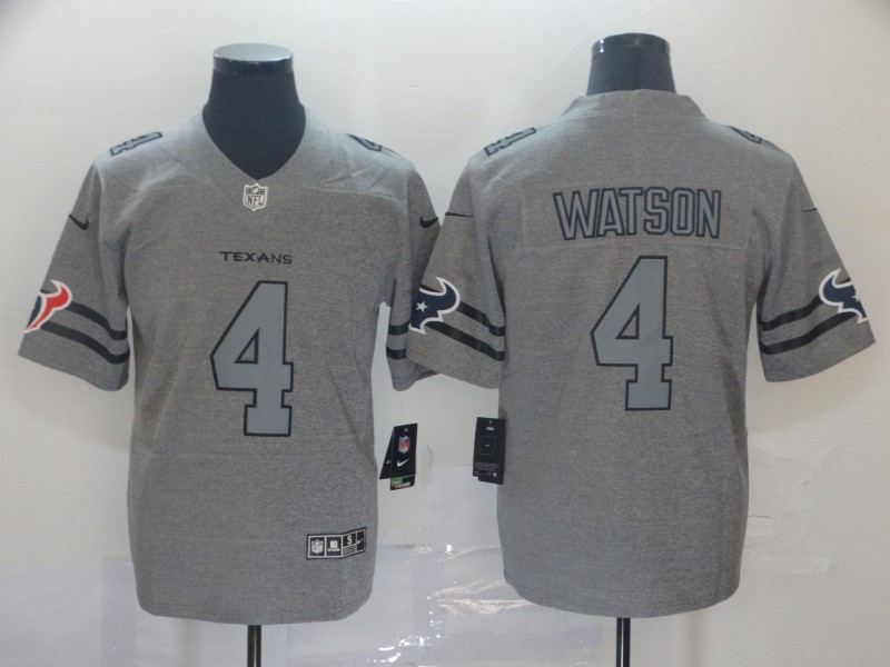 Nike Texans 4 Deshaun Watson 2019 Gray Gridiron Gray Vapor Untouchable Limited Jersey