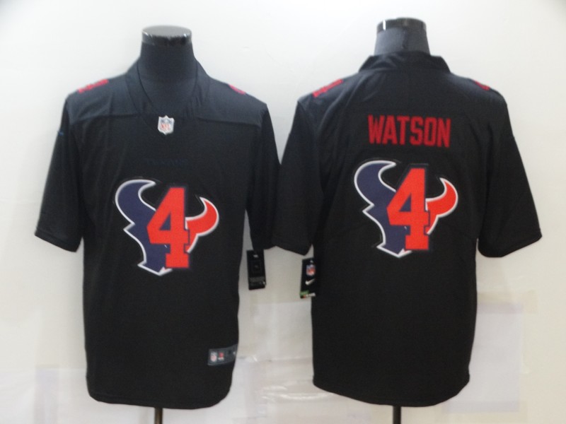 Nike Texans 4 Deshaun Watson Black Shadow Logo Limited Jersey