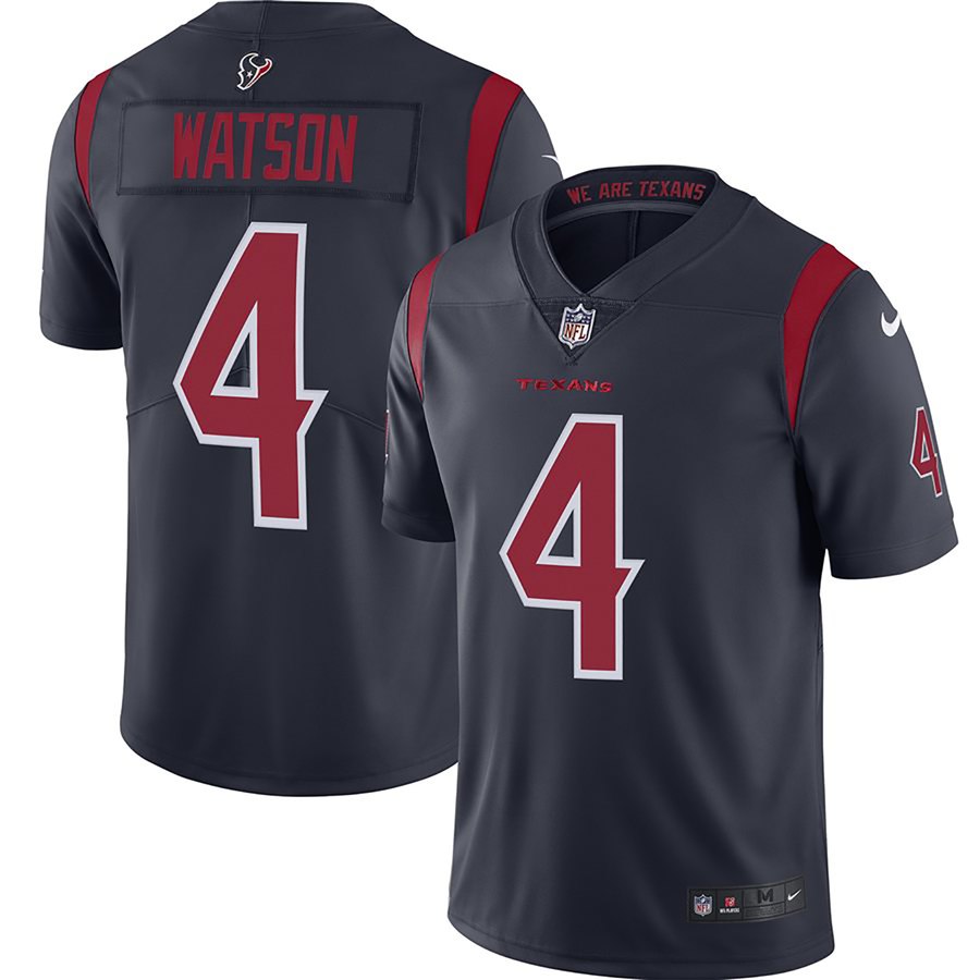 Nike Texans 4 Deshaun Watson Navy New 2019 Color Rush Limited Jersey