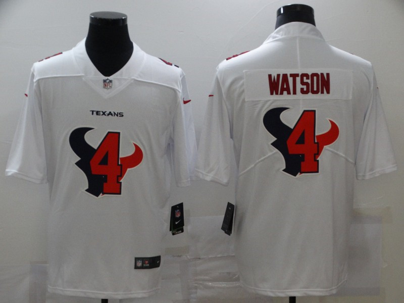 Nike Texans 4 Deshaun Watson White Shadow Logo Limited Jersey
