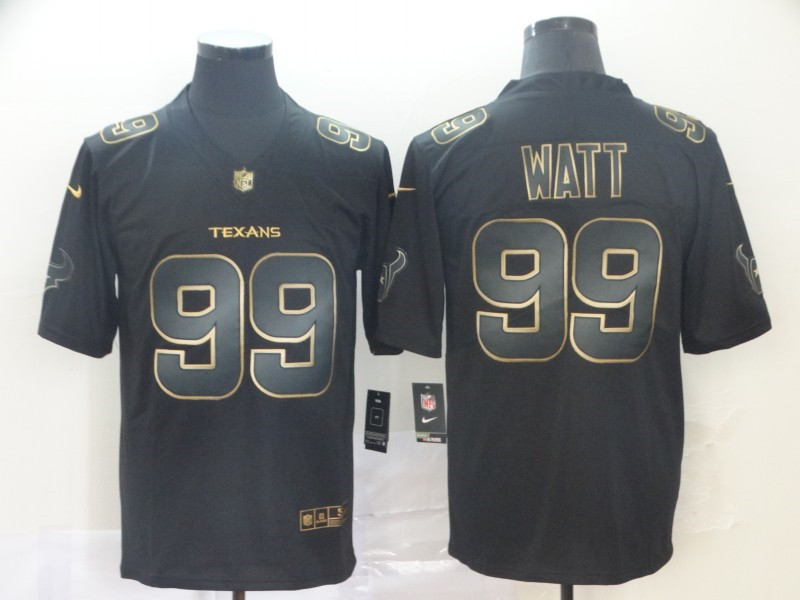 Nike Texans 99 J.J. Watt Black Gold Vapor Untouchable Limited Jersey