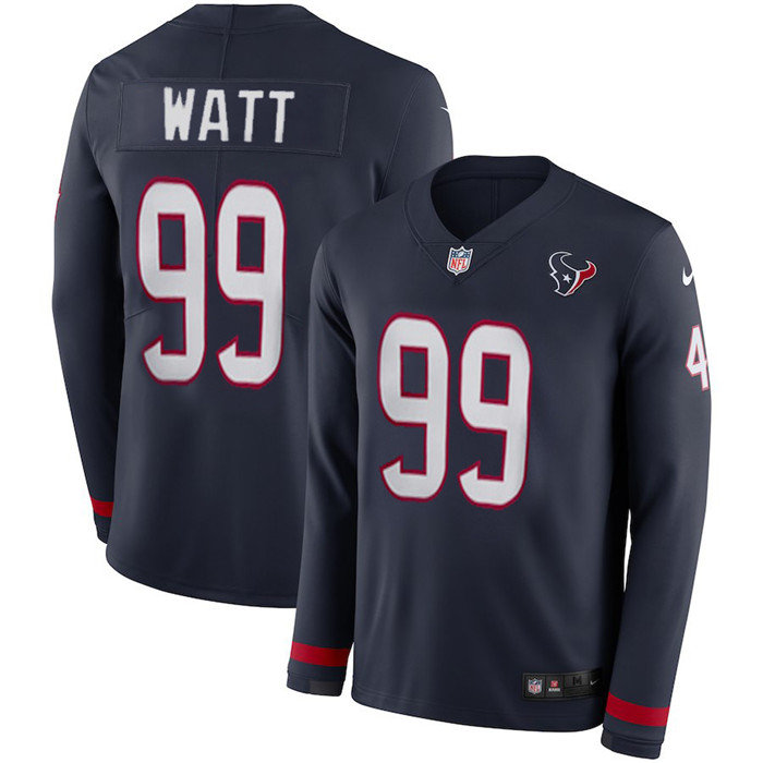  Texans 99 J.J. Watt Navy Long Sleeve Limited Jersey