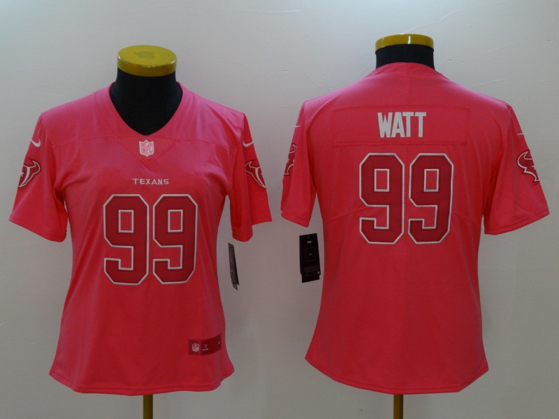  Texans 99 J.J. Watt Pink Fashion Women Limited Jersey