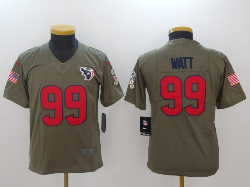  Texans 99 JJ Watt Olive Youth Salute To Service Limited Jersey