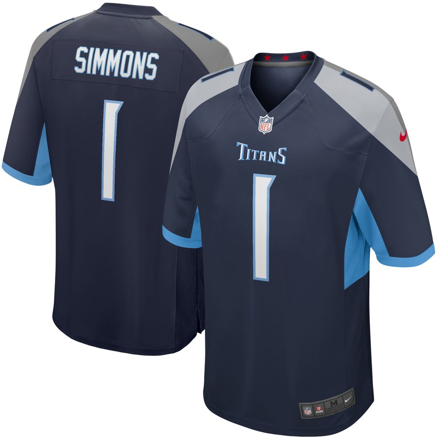 Nike Titans 1 Jeffery Simmons Navy 2019 NFL Draft First Round Pick Vapor Untouchable Limited Jersey