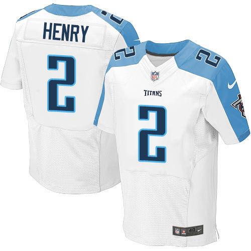  Titans 2 Derrick Henry White Men Stitched NFL Elite Jersey