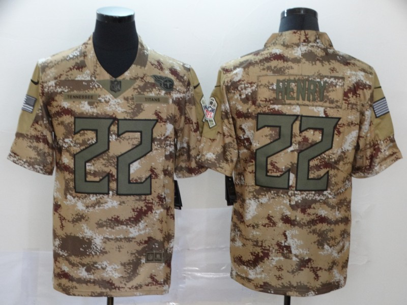  Titans 22 Derrick Henry Camo Salute To Service Limited Jersey