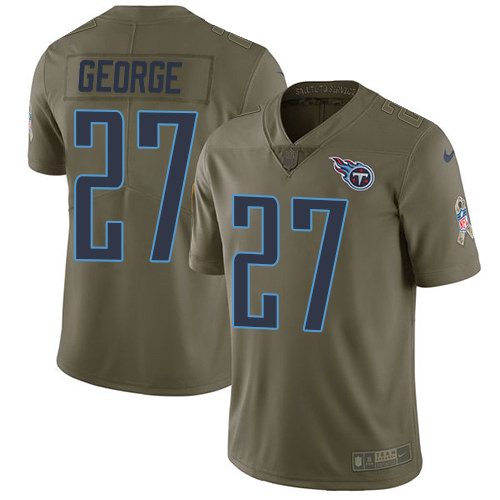  Titans 27 Eddie George Olive Salute To Service Limited Jersey