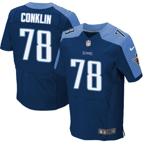  Titans 78 Jack Conklin Navy Blue Alternate Men Stitched NFL Elite Jersey
