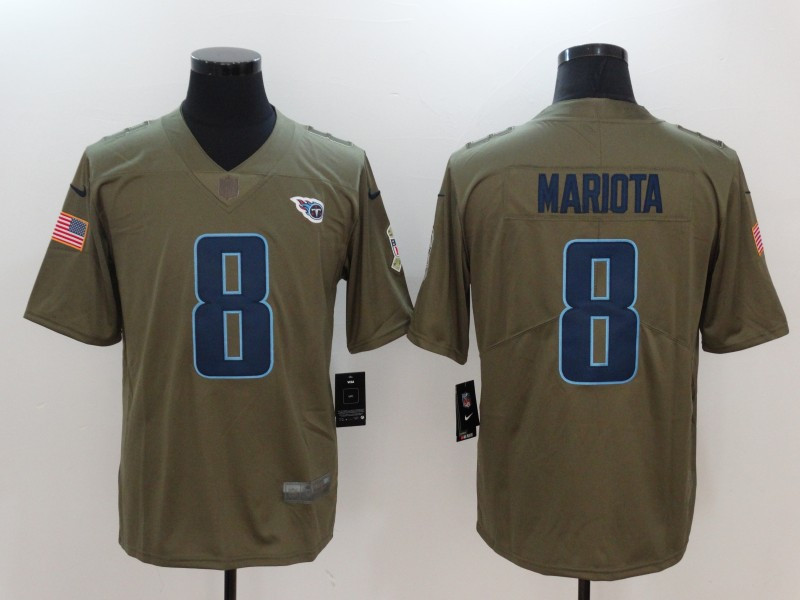  Titans 8 Marcus Mariota Olive Salute To Service Limited Jersey