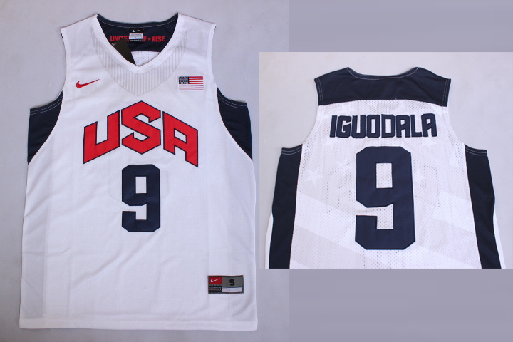  USA 2012 Olympic Dream Team Ten 9 Andre Iguodala White Basketball Jersey