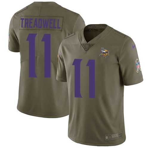  Vikings 11 Laquon Treadwell Olive Salute To Service Limited Jersey