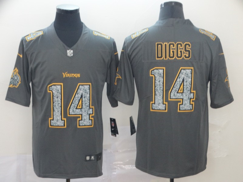 Nike Vikings 14 Stefon Diggs Gray Camo Vapor Untouchable Limited Jersey