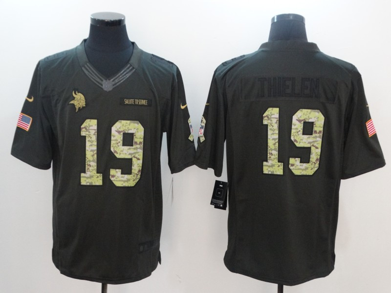  Vikings 19 Adam Thielen Anthracite Salute To Service Limited Jersey