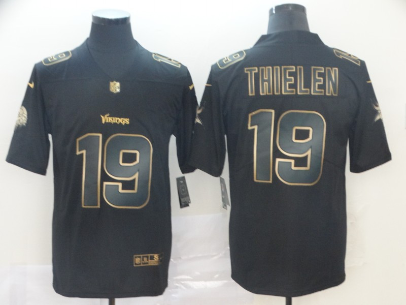 Nike Vikings 19 Adam Thielen Black Gold Vapor Untouchable Limited Jersey