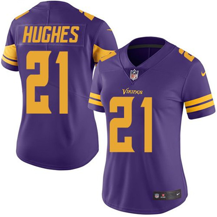  Vikings 21 Mike Hughes Purple Women Color Rush Limited Jersey
