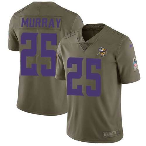  Vikings 25 Latavius Murray Olive Salute To Service Limited Jersey