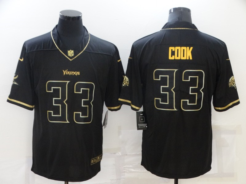 Nike Vikings 33 Dalvin Cook Black Gold Vapor Untouchable Limited Jersey