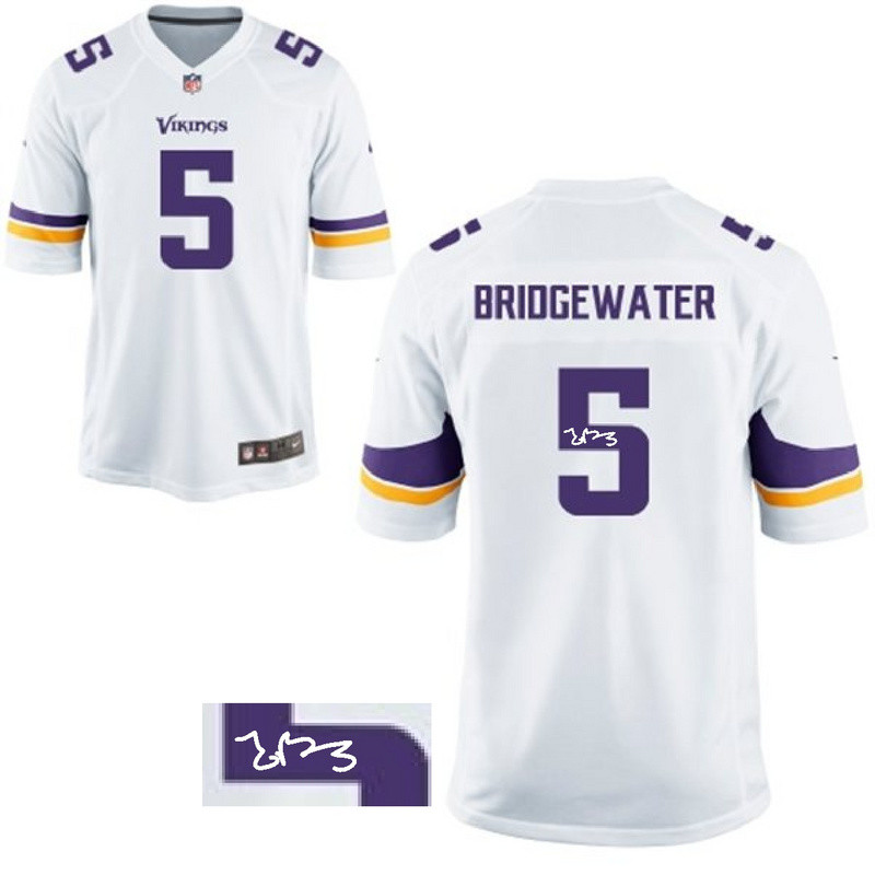  Vikings 5 Teddy Bridgewater White Signature Edition Elite Jersey
