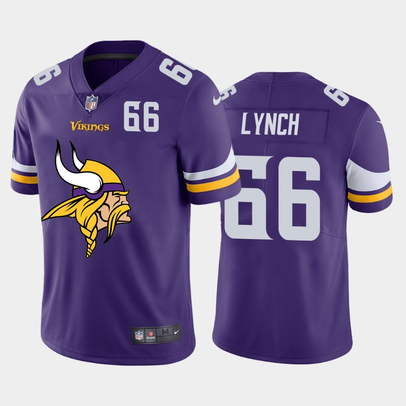Nike Vikings 66 James Lynch Purple Team Big Logo Number Vapor Untouchable Limited Jersey