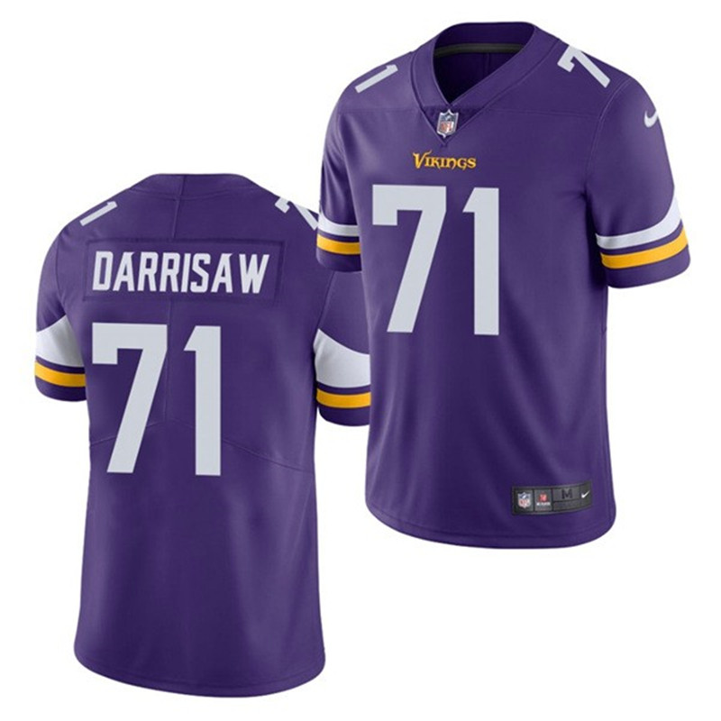 Nike Vikings 71 Christian Darrisaw Purple 2021 Draft Vapor Limited Jersey