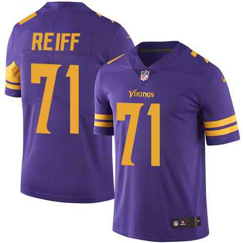  Vikings 71 Riley Reiff Purple Color Rush Limited Jersey