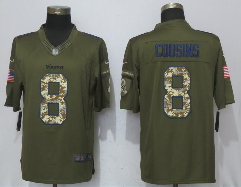  Vikings 8 Kirk Cousins Green Salute To Service Limited Jersey