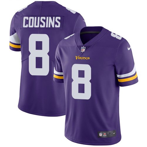  Vikings 8 Kirk Cousins Purple Vapor Untouchable Limited Jersey