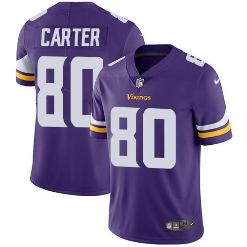  Vikings 80 Cris Carter Purple Vapor Untouchable Limited Jersey