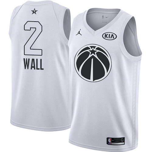 نمبر فايف Nike Washington Wizards #2 John Wall White Women's NBA Jordan Swingman 2018 All-Star Game Jersey اسم عز