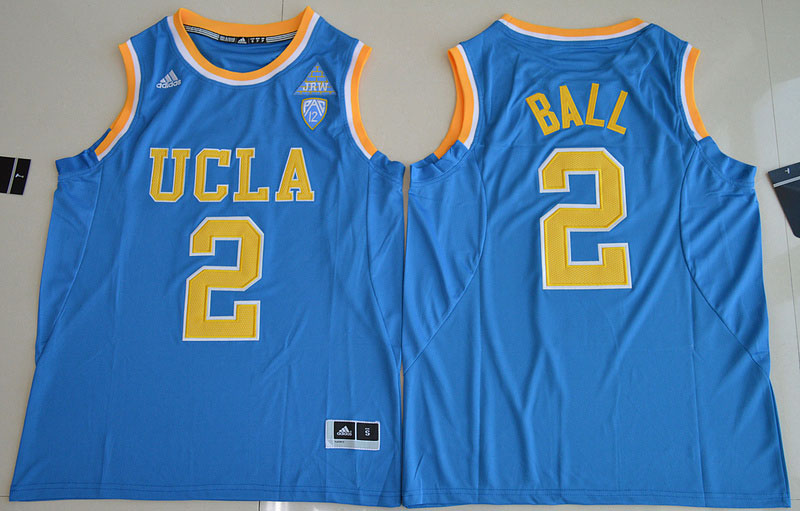 2017 UCLA Bruins Lonzo Ball 2 College tees Authentic Blue Jersey